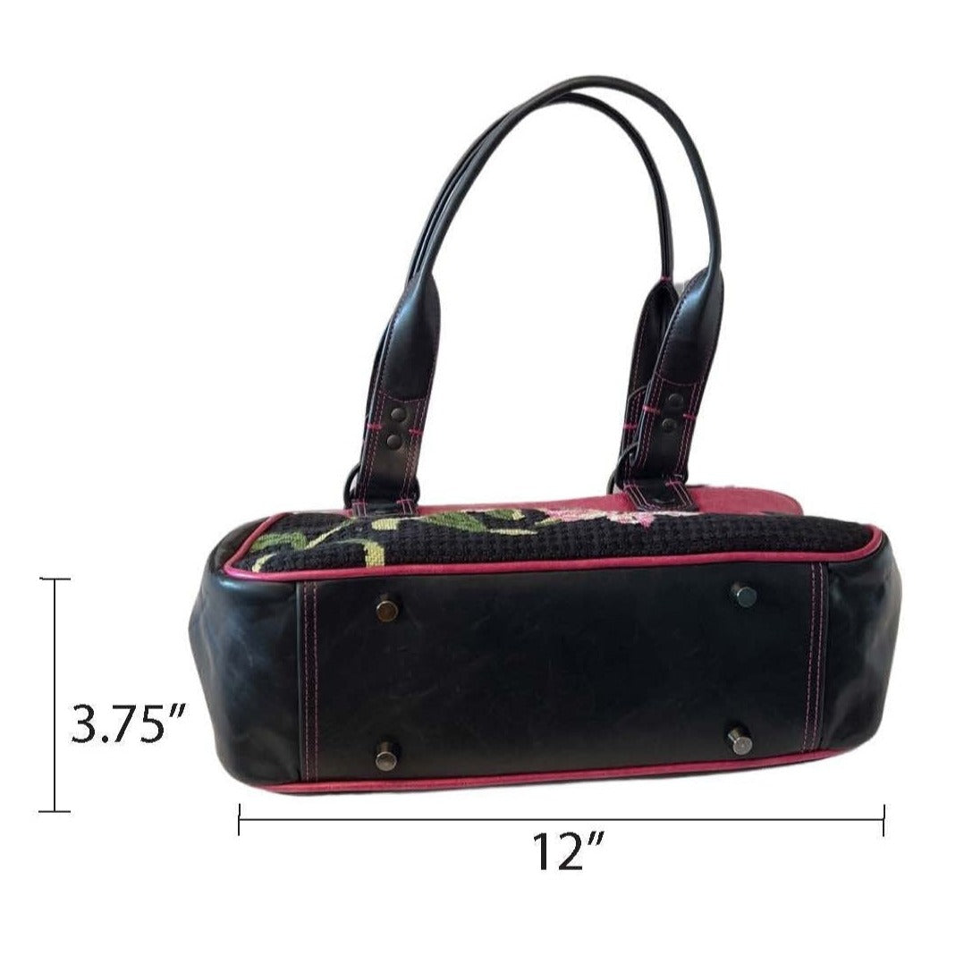 Needlepoint Lillies Frame-Style Bag